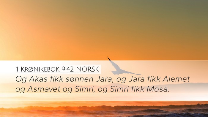 1 Krønikebok 9:42 NORSK Bible Verse Image