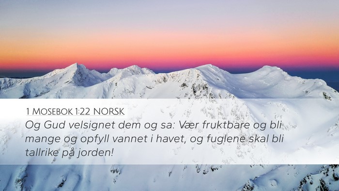 1 Mosebok 1:22 NORSK Bible Verse Image