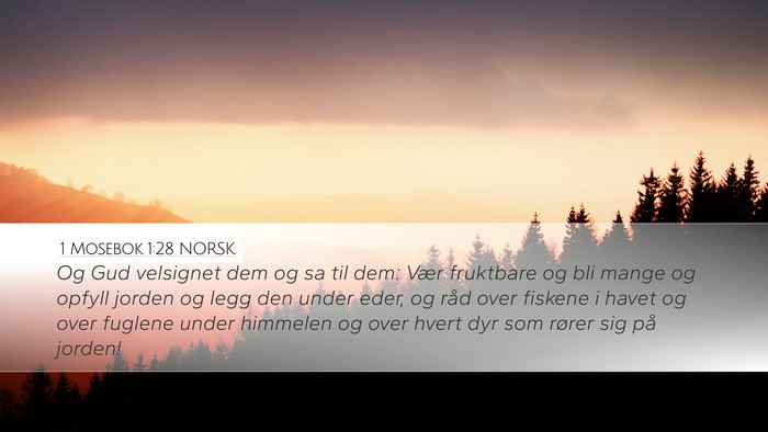1 Mosebok 1:28 NORSK Bible Verse Image