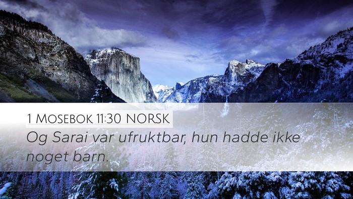 1 Mosebok 11:30 NORSK Bible Verse Image