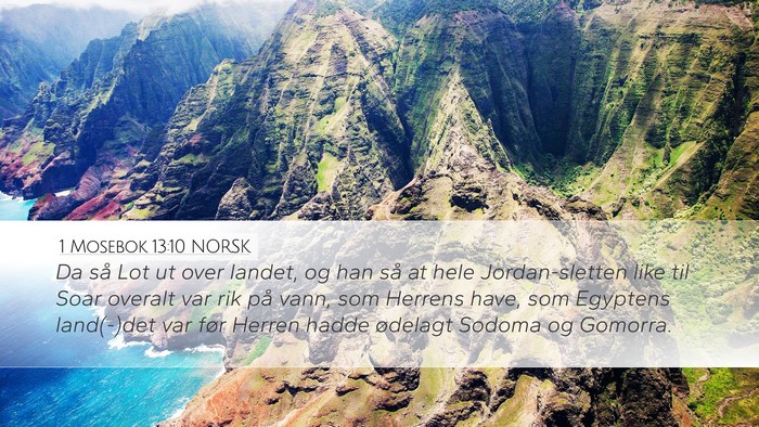1 Mosebok 13:10 NORSK Bible Verse Image