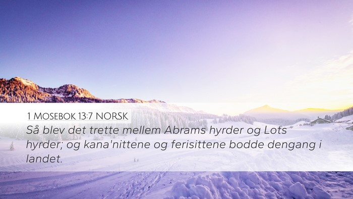 1 Mosebok 13:7 NORSK Bible Verse Image
