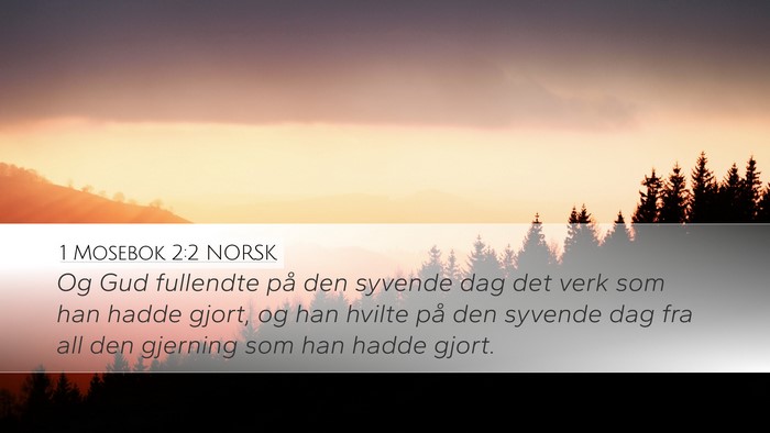 1 Mosebok 2:2 NORSK Bible Verse Image
