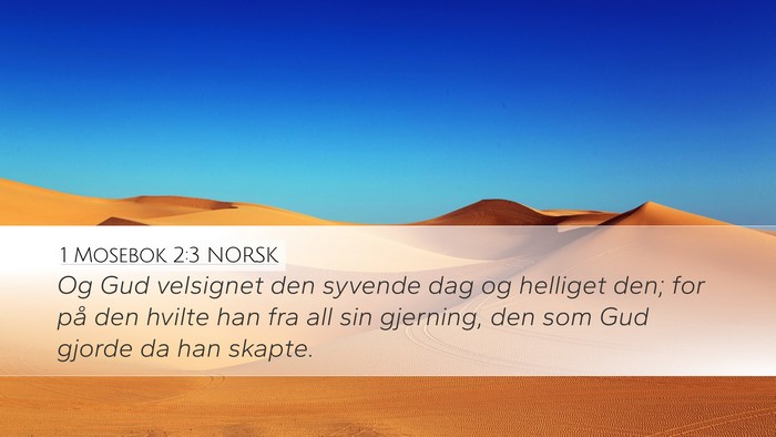 1 Mosebok 2:3 NORSK Bible Verse Image
