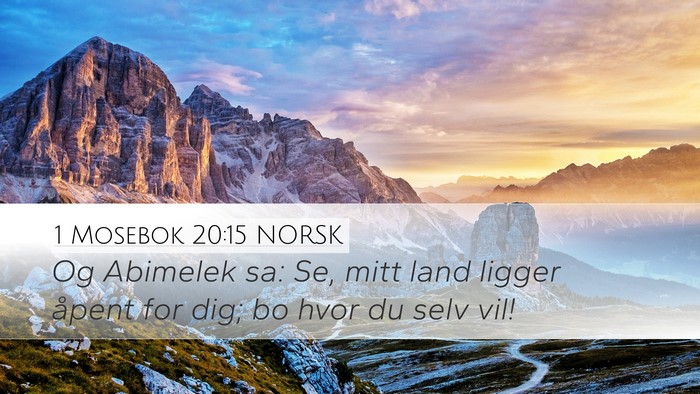 1 Mosebok 20:15 NORSK Bible Verse Image