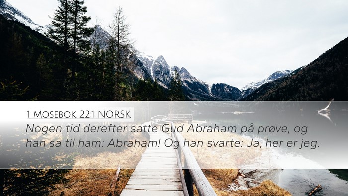 1 Mosebok 22:1 NORSK Desktop Wallpaper - Nogen tid derefter satte Gud Abraham på prøve, - Desktop Bible Verse Wallpaper