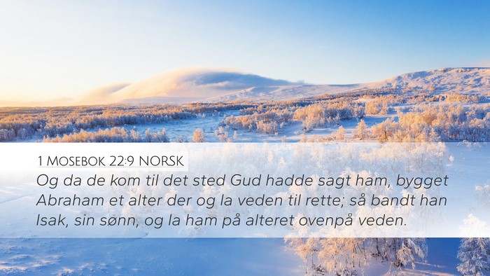 1 Mosebok 22:9 NORSK Bible Verse Image
