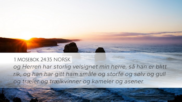 1 Mosebok 24:35 NORSK Bible Verse Image