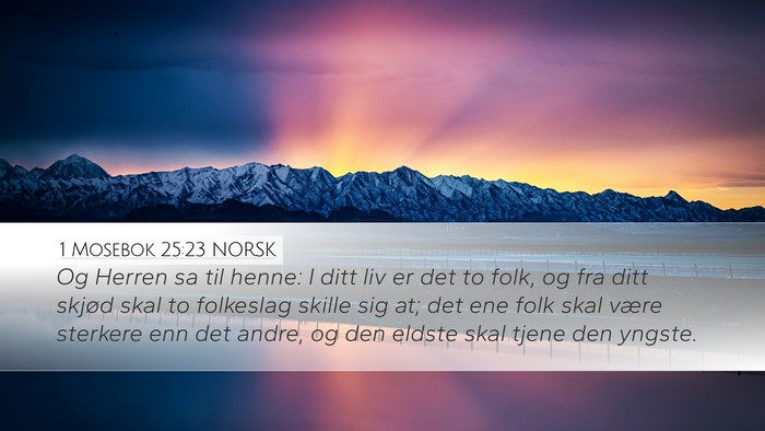 1 Mosebok 25:23 NORSK Bible Verse Image