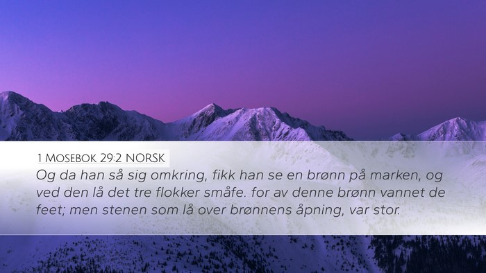 1 Mosebok 29:2 NORSK Bible Verse Image