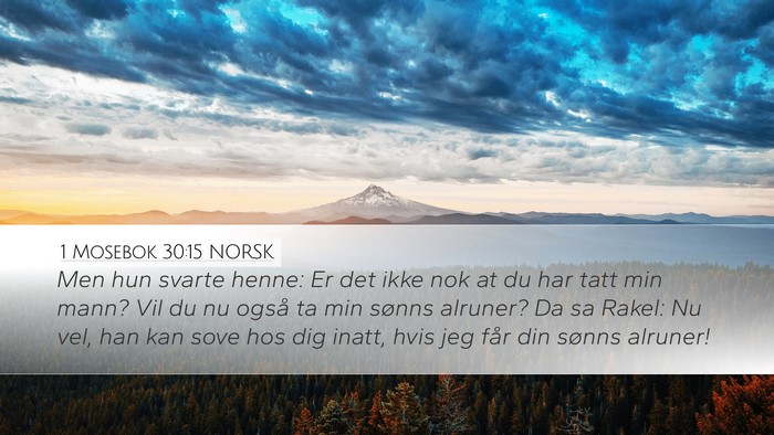 1 Mosebok 30:15 NORSK Bible Verse Image