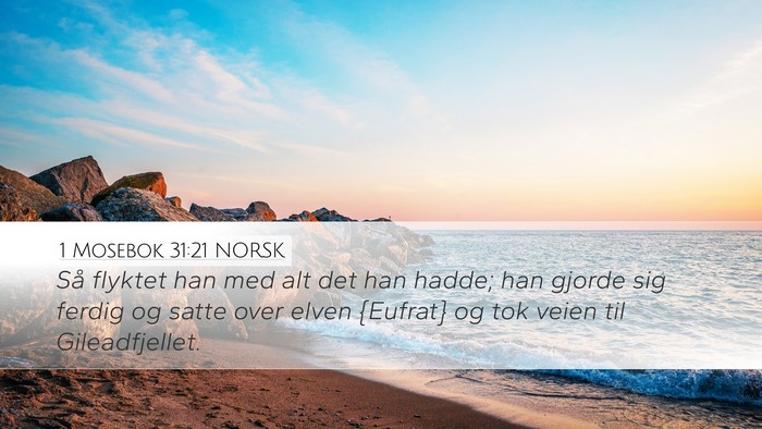 1 Mosebok 31:21 NORSK Bible Verse Image