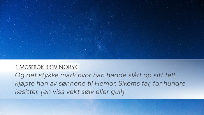 1 Mosebok 33:19 NORSK Bible Verse Image