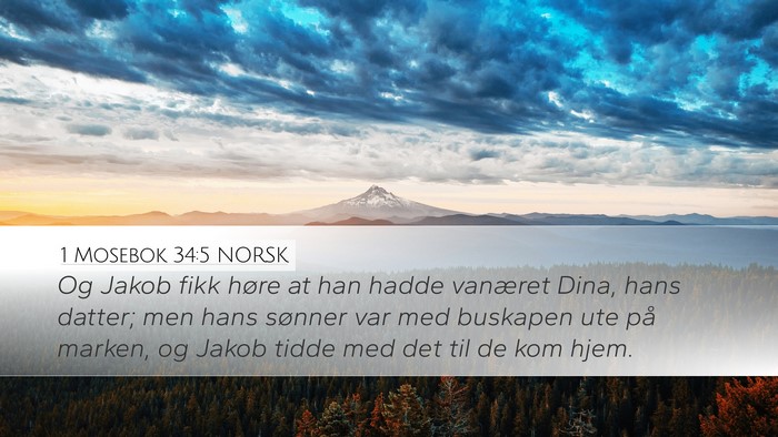 1 Mosebok 34:5 NORSK Bible Verse Image