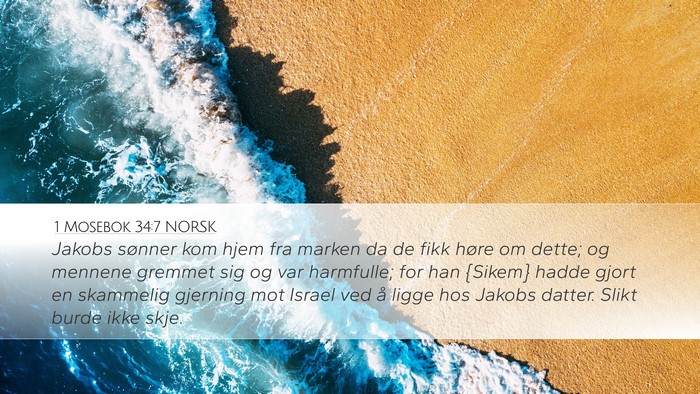 1 Mosebok 34:7 NORSK Bible Verse Image