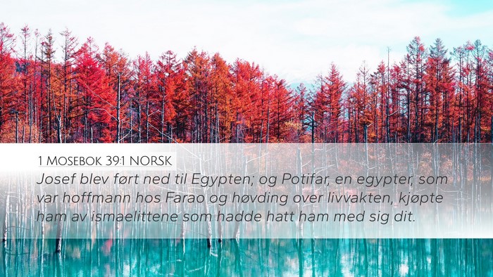 1 Mosebok 39:1 NORSK Desktop Wallpaper - Josef blev ført ned til Egypten; og Potifar, en - Desktop Bible Verse Wallpaper