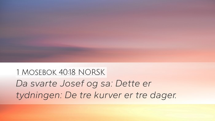 1 Mosebok 40:18 NORSK Desktop Wallpaper - Da svarte Josef og sa: Dette er tydningen: De tre - Desktop Bible Verse Wallpaper