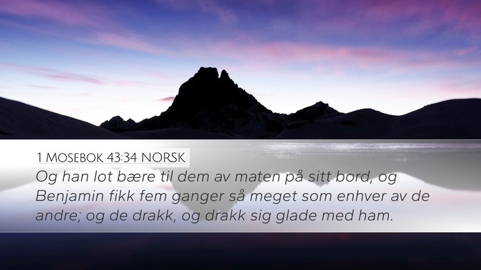 1 Mosebok 43:34 NORSK Bible Verse Image