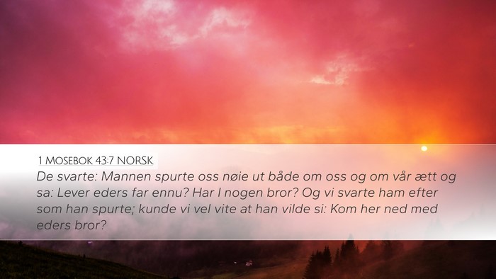 1 Mosebok 43:7 NORSK Bible Verse Image