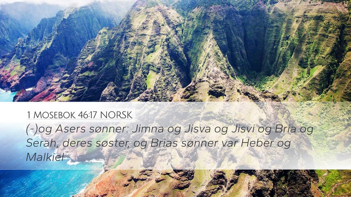 1 Mosebok 46:17 NORSK Bible Verse Image