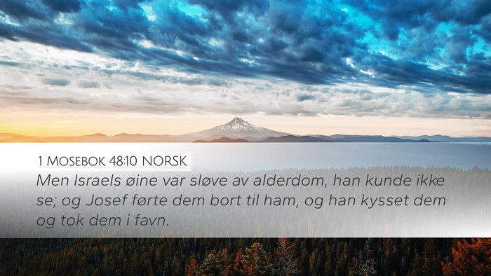 1 Mosebok 48:10 NORSK Bible Verse Image