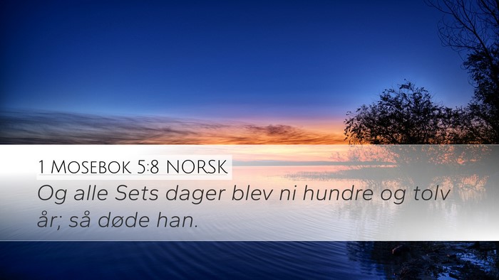 1 Mosebok 5:8 NORSK Bible Verse Image