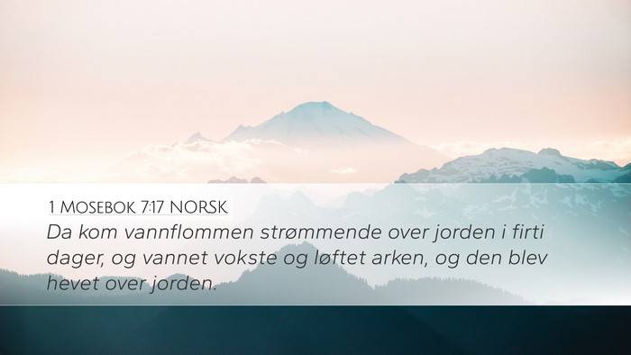 1 Mosebok 7:17 NORSK Bible Verse Image