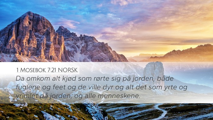 1 Mosebok 7:21 NORSK Bible Verse Image