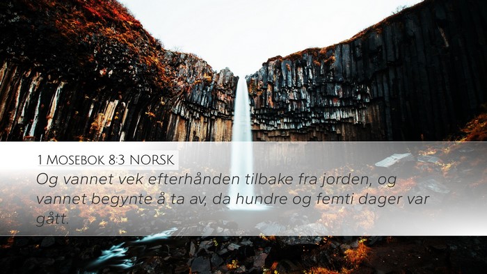 1 Mosebok 8:3 NORSK Bible Verse Image