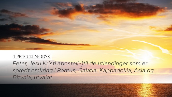 1 Peter 1:1 NORSK Desktop Wallpaper - Peter, Jesu Kristi apostel(-)til de utlendinger - Desktop Bible Verse Wallpaper