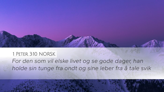 1 Peter 3:10 NORSK Bible Verse Image
