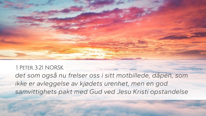 1 Peter 3:21 NORSK Bible Verse Image
