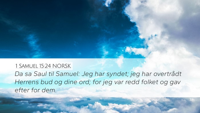 1 Samuel 15:24 NORSK Bible Verse Image