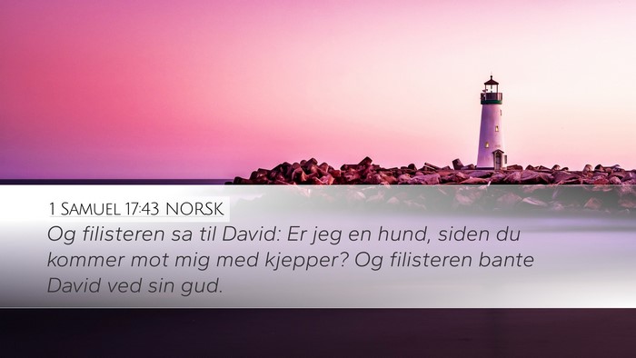1 Samuel 17:43 NORSK Bible Verse Image