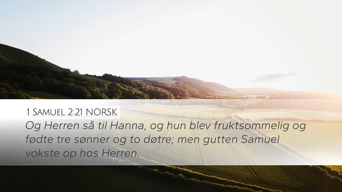 1 Samuel 2:21 NORSK Bible Verse Image