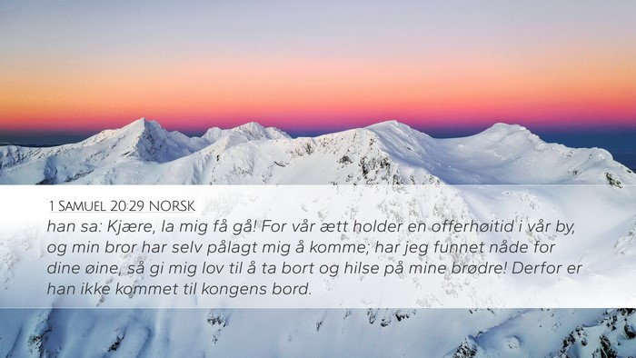 1 Samuel 20:29 NORSK Bible Verse Image
