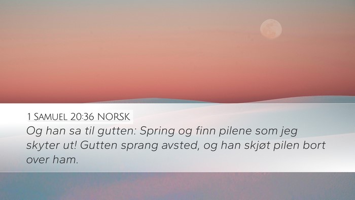 1 Samuel 20:36 NORSK Desktop Wallpaper - Og han sa til gutten: Spring og finn pilene som - Desktop Bible Verse Wallpaper