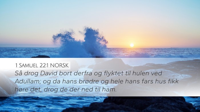 1 Samuel 22:1 NORSK Bible Verse Image