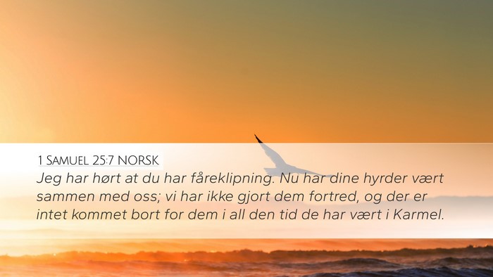 1 Samuel 25:7 NORSK Bible Verse Image