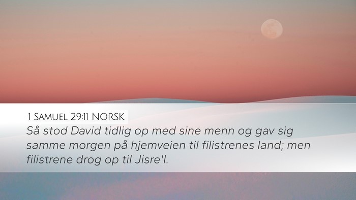1 Samuel 29:11 NORSK Bible Verse Image