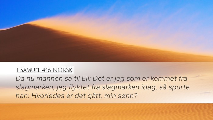 1 Samuel 4:16 NORSK Bible Verse Image