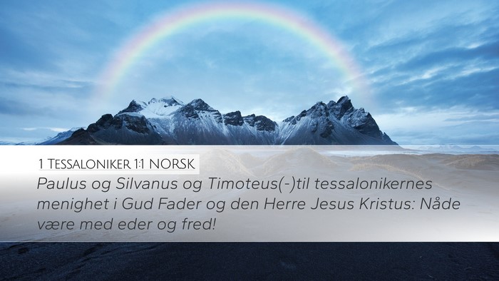 1 Tessaloniker 1:1 NORSK Bible Verse Image