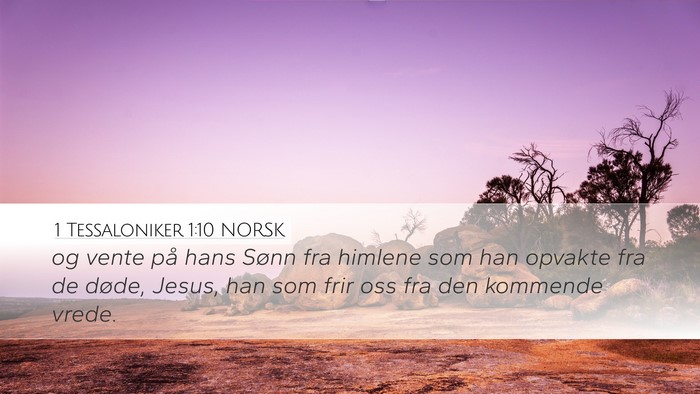 1 Tessaloniker 1:10 NORSK Bible Verse Image