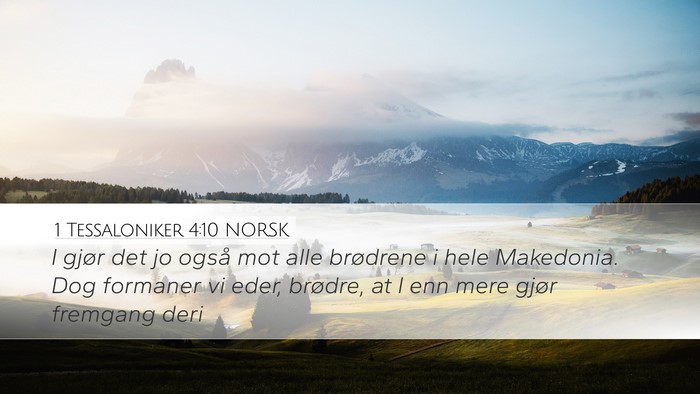 1 Tessaloniker 4:10 NORSK Bible Verse Image