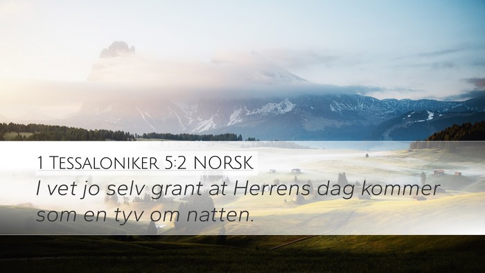 1 Tessaloniker 5:2 NORSK Bible Verse Image