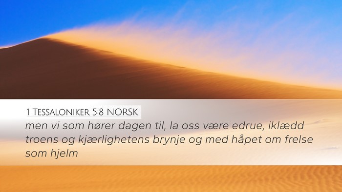 1 Tessaloniker 5:8 NORSK Bible Verse Image