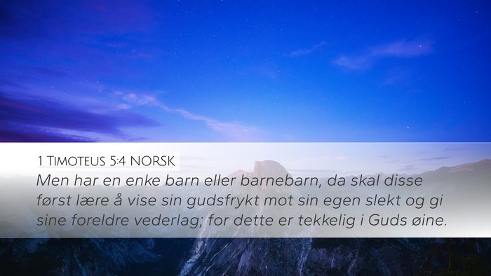 1 Timoteus 5:4 NORSK Bible Verse Image