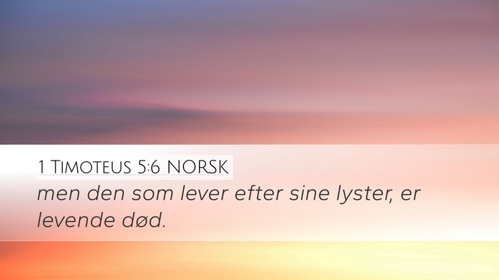 1 Timoteus 5:6 NORSK Bible Verse Image