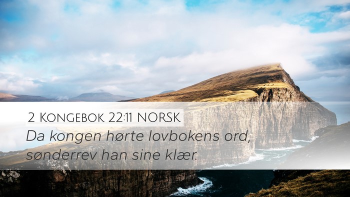 2 Kongebok 22:11 NORSK Desktop Wallpaper - Da kongen hørte lovbokens ord, sønderrev han - Desktop Bible Verse Wallpaper