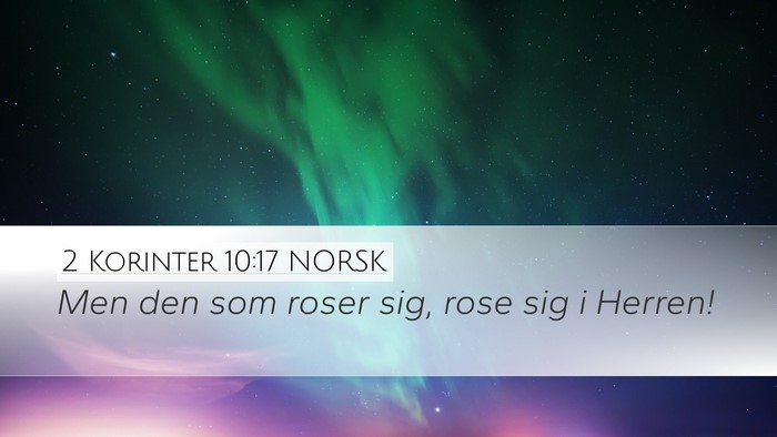 2 Korinter 10:17 NORSK Bible Verse Image